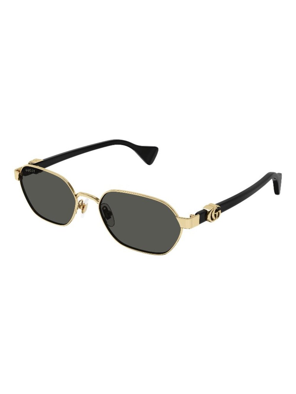 New Gucci Women's Sunglasses Gold Square Grey Lens Metal Frame GG1593S 001 56